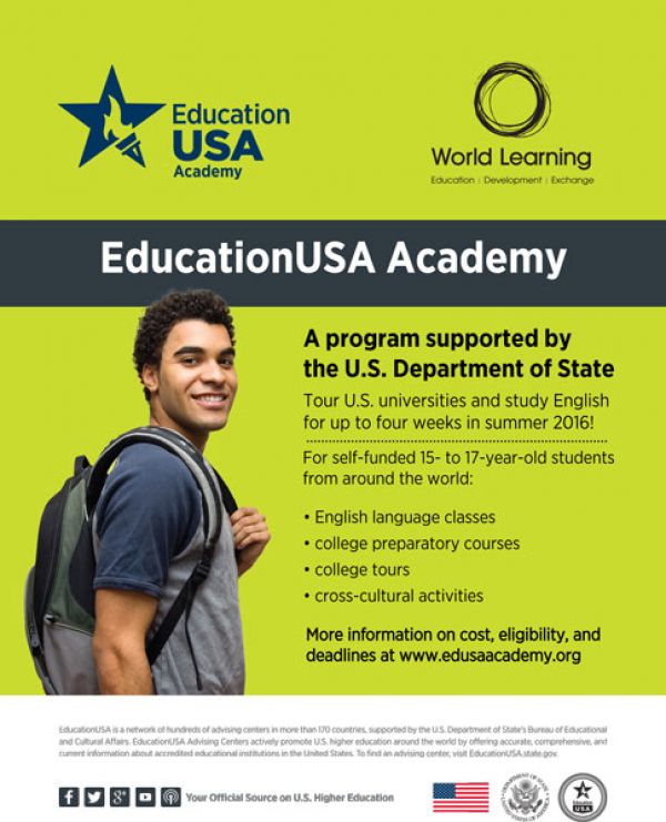 EducationUSA Academy – Now Accepting Student Applications for 2016